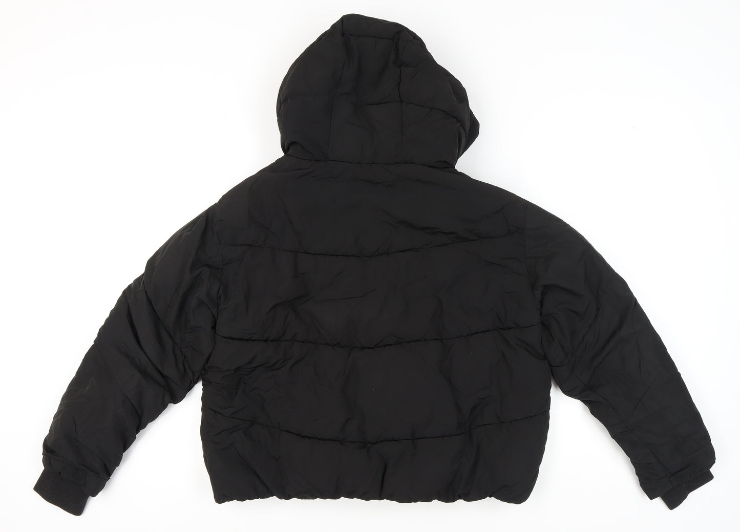 Zara Women's Black Puffer Jacket, Size S