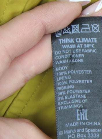 Marks and Spencer Yellow Women's Parka Jacket Size 10