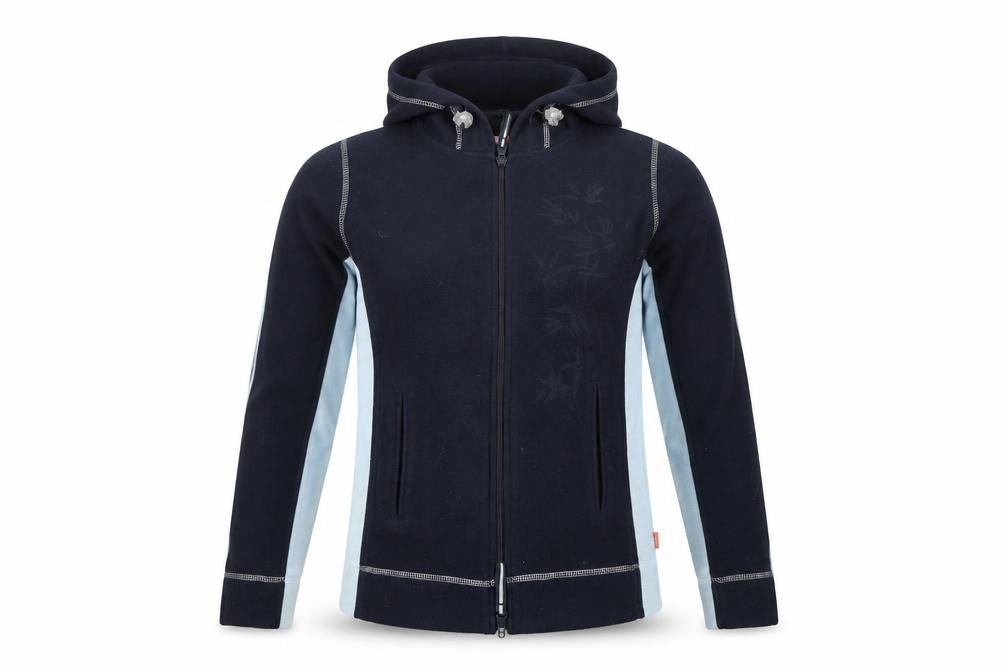 Front view of TCM Women's Blue Hooded Fleece Jacket, size 10