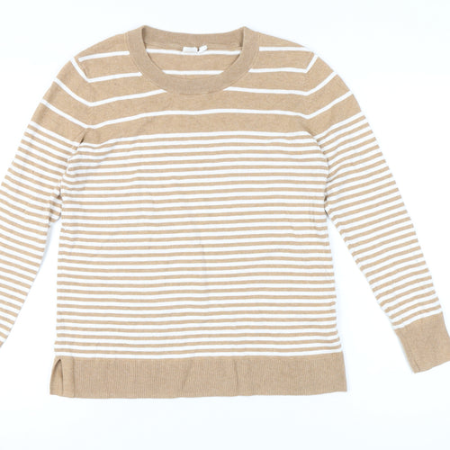 GAP Women's Beige Striped Pullover Jumper Size S