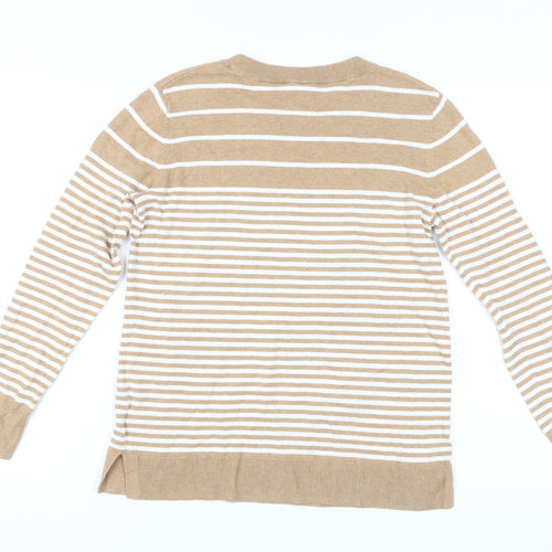GAP Women's Beige Striped Pullover Jumper Size S