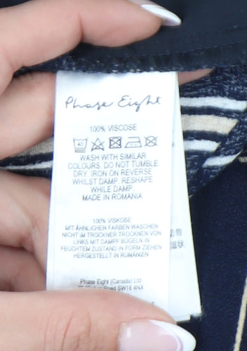 Phase Eight Women's Striped Blue Trousers UK 8