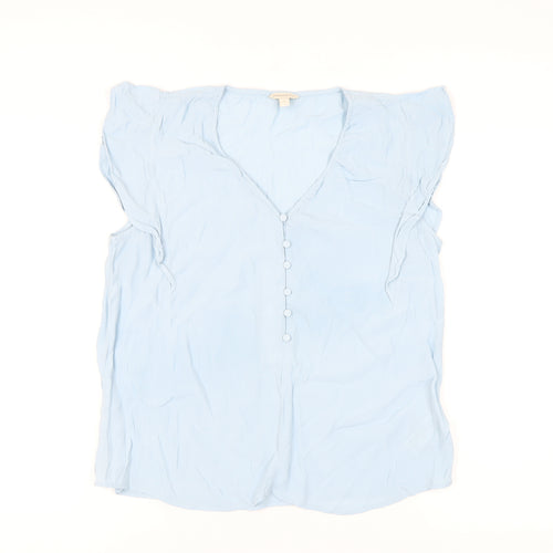 Monsoon Women's Blue Sleeveless V-Neck Blouse M