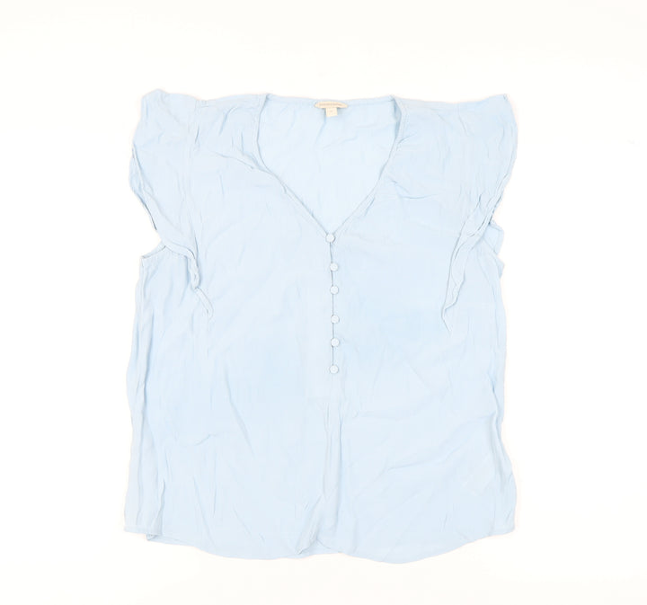 Monsoon Women's Blue Sleeveless V-Neck Blouse M