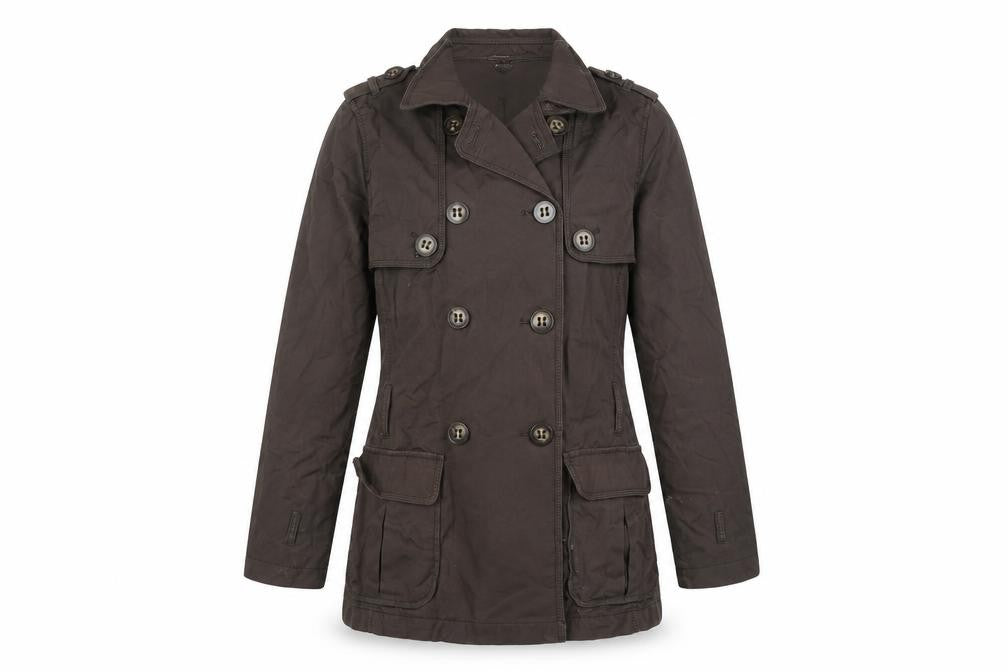 Front view of Marks & Spencer Women's Brown Trench Coat, size 8