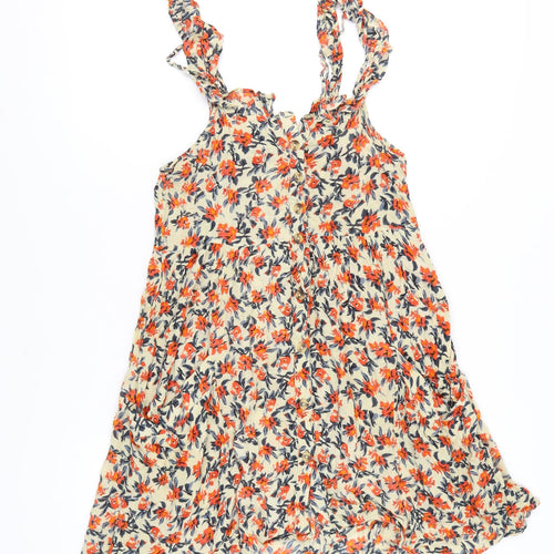 H&M Womens Floral Slip Dress, M, Multicoloured, Bohemian, Summer