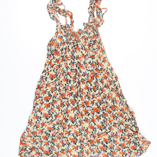 H&M Womens Floral Slip Dress, M, Multicoloured, Bohemian, Summer