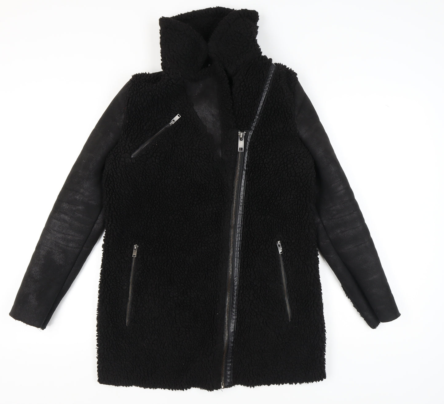 ONLY Women's Black XS Biker Jacket with Zip Accents
