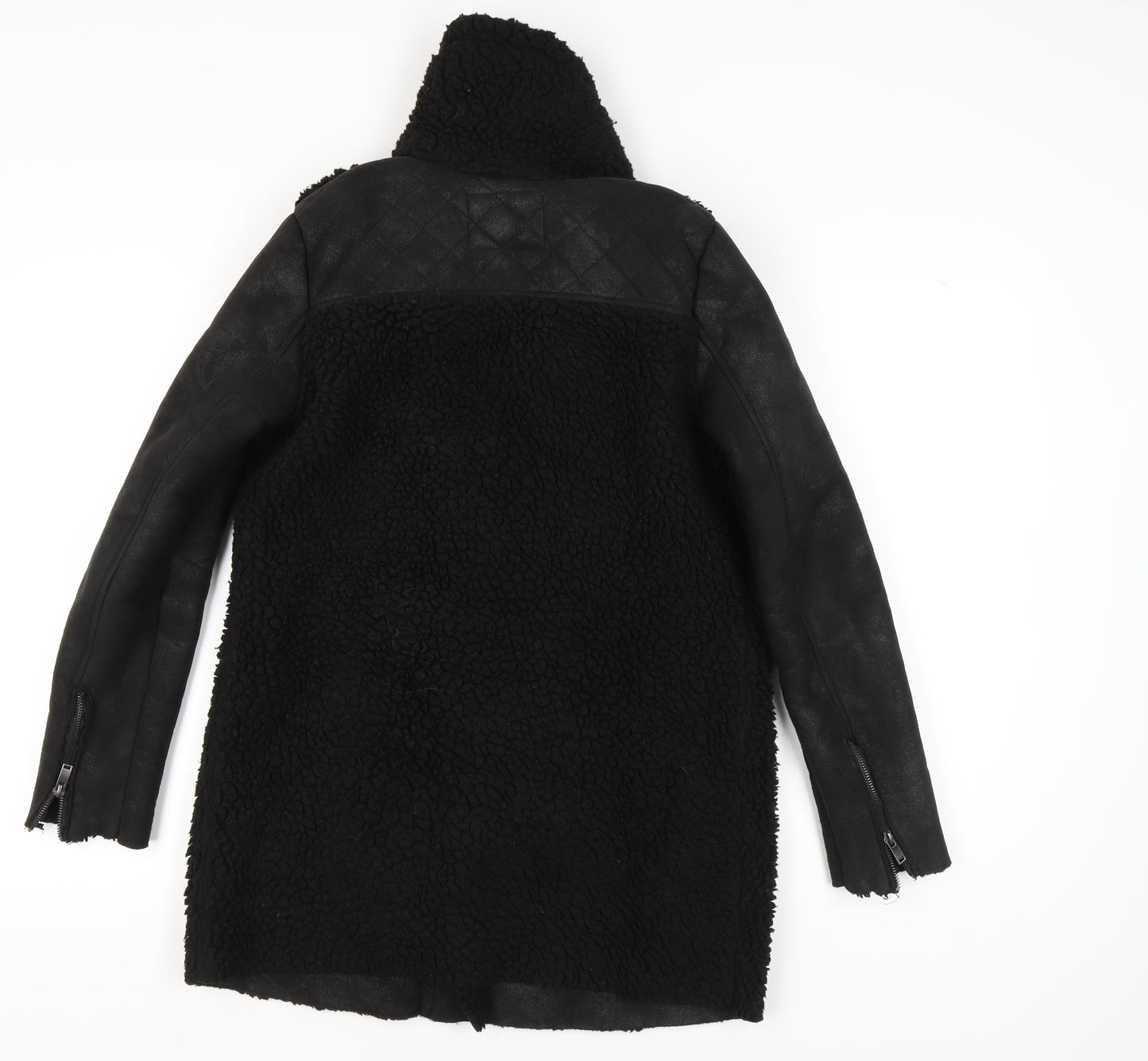 ONLY Women's Black XS Biker Jacket with Zip Accents