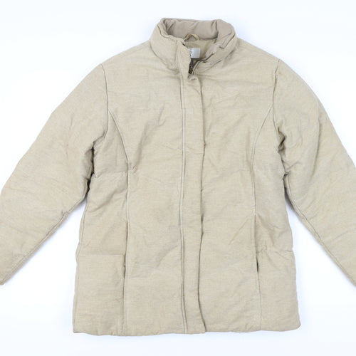 Next Women's Beige Puffer Jacket Size 10