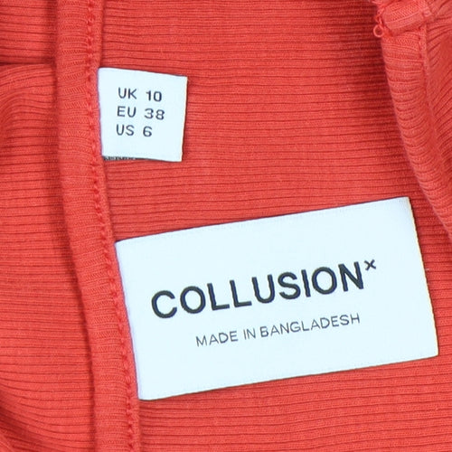 Collusion Women's Red Slip Dress Size 10