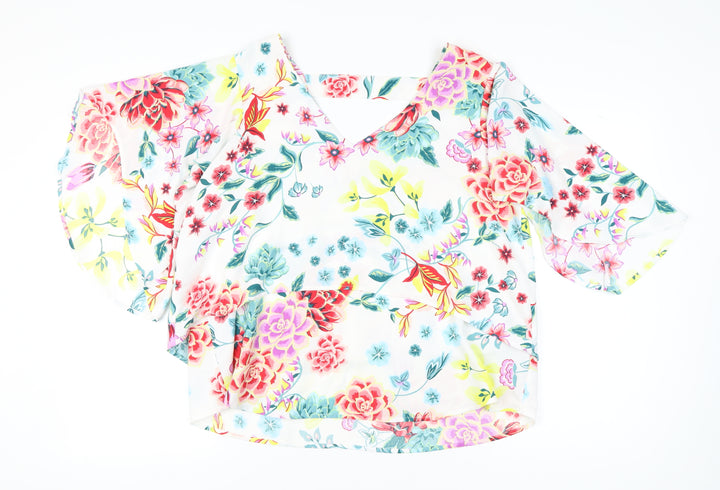 Marks and Spencer Women's Floral Blouse, Multicoloured, Size 16