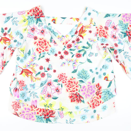 Marks and Spencer Women's Floral Blouse, Multicoloured, Size 16