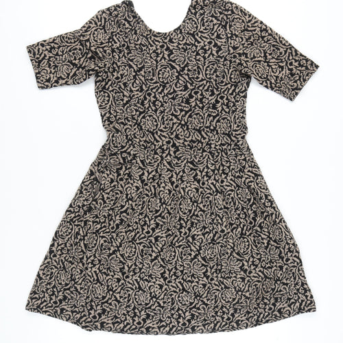 Cooperative Women's Black Floral V-Neck Dress M