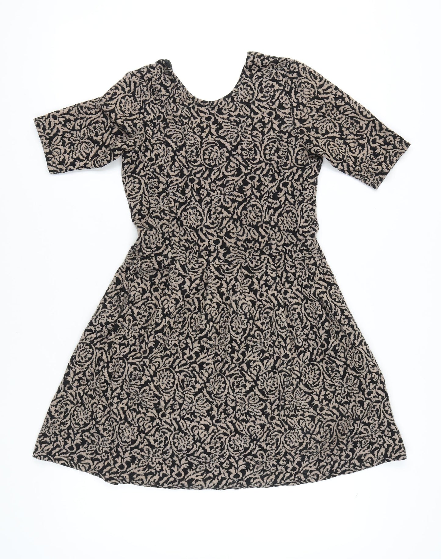 Cooperative Women's Black Floral V-Neck Dress M