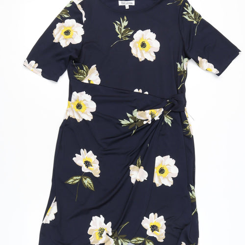 Debenhams Petite Navy Floral Midi Wrap Dress