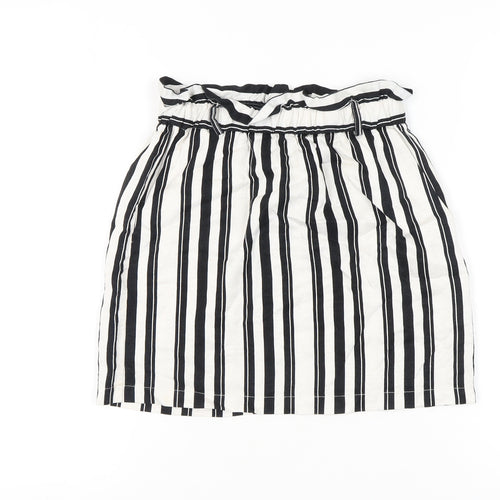 Topshop Women's Striped Knee Length Skirt UK 10