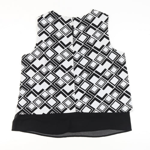 Anthology Women's Black Geometric Blouse Sleeveless UK 18