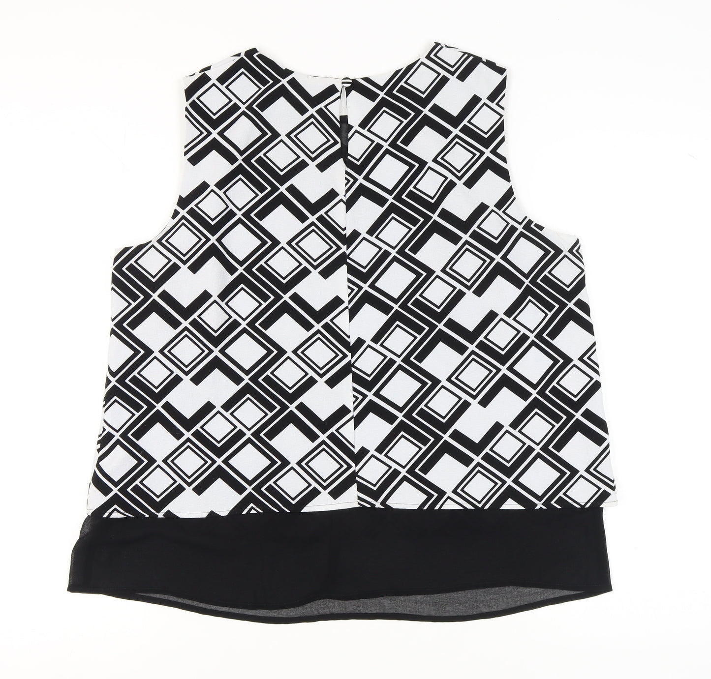 Anthology Women's Black Geometric Blouse Sleeveless UK 18