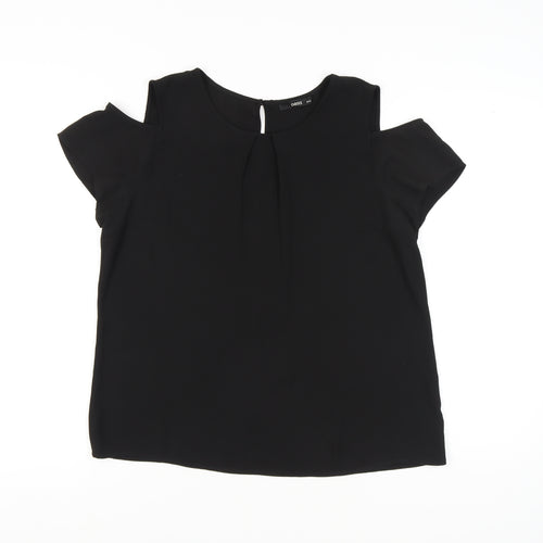Oasis Women's Black Size 16 Cold Shoulder Top