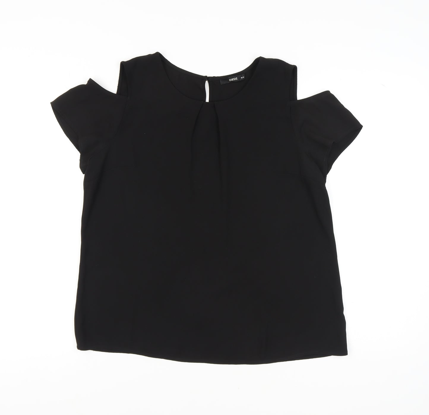 Oasis Women's Black Size 16 Cold Shoulder Top
