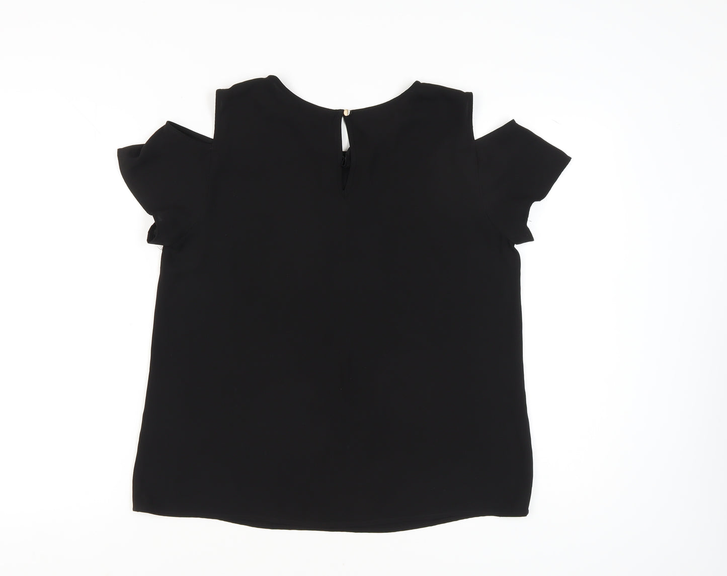 Oasis Women's Black Size 16 Cold Shoulder Top