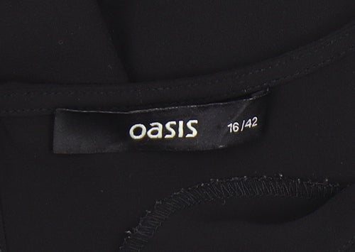 Oasis Women's Black Size 16 Cold Shoulder Top