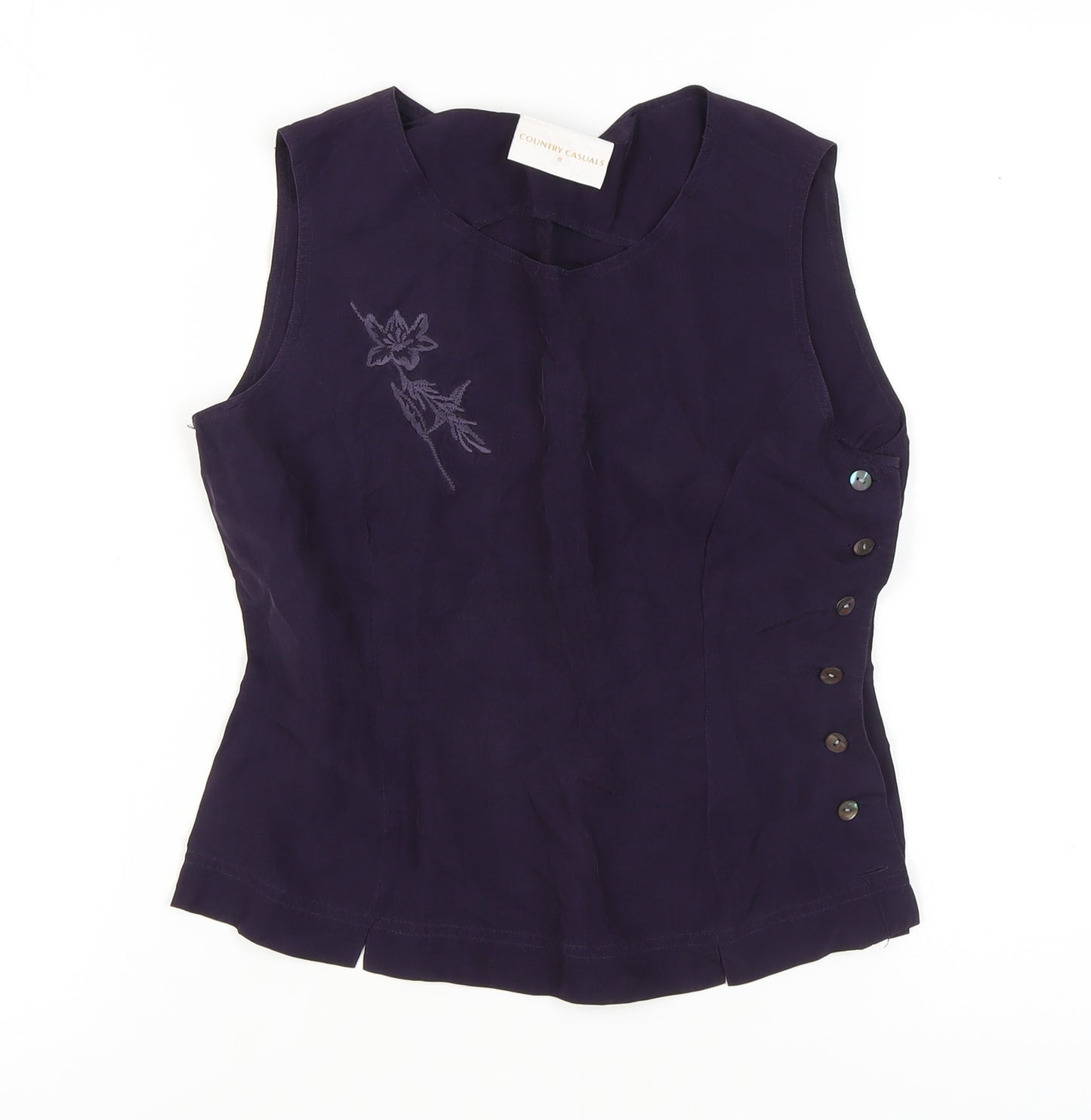 Country Casuals Women’s Purple Sleeveless Blouse - Size 8
