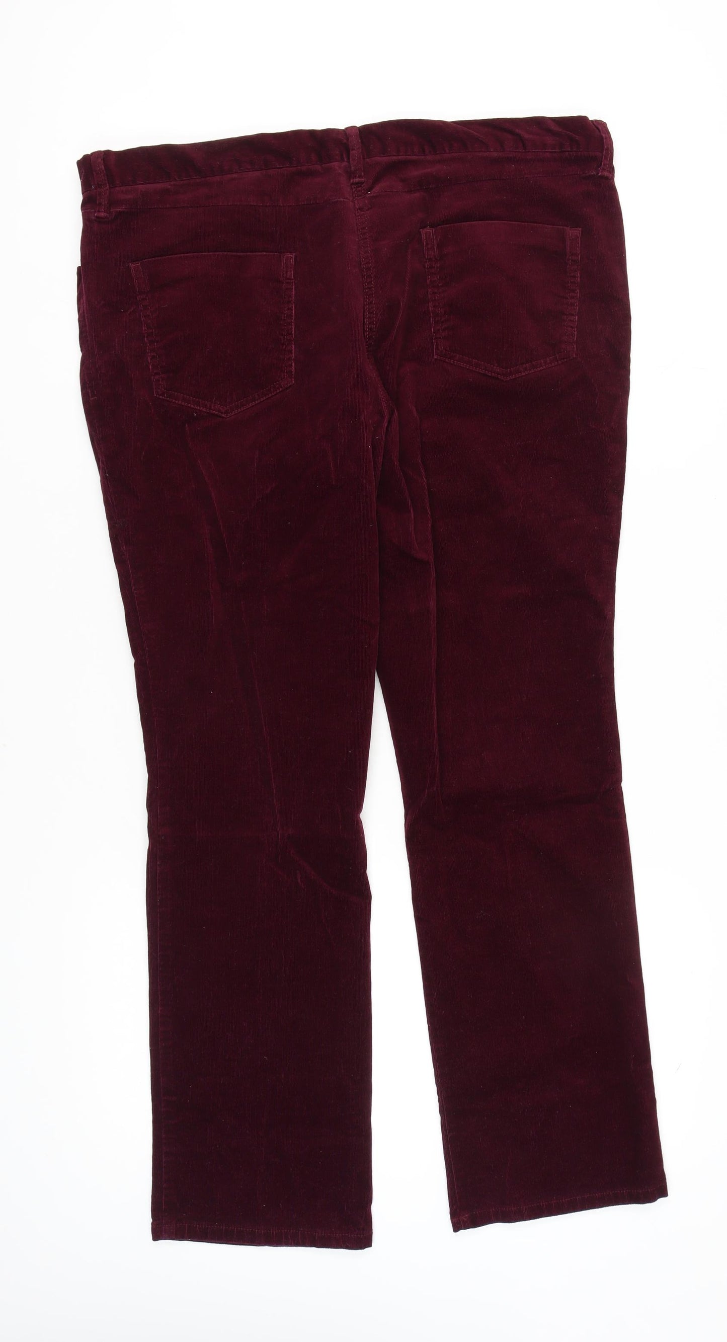 Marks and Spencer Women's Red Corduroy Trousers Size 18