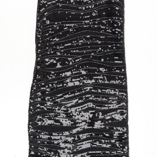 Purple Women's Black Sequin Bodycon Dress M