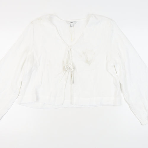 Marks and Spencer Women's White Long Sleeve Top 16