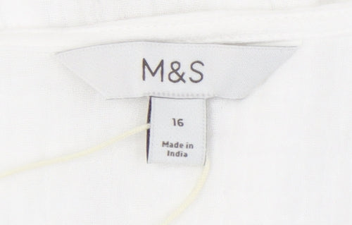Marks and Spencer Women's White Long Sleeve Top 16