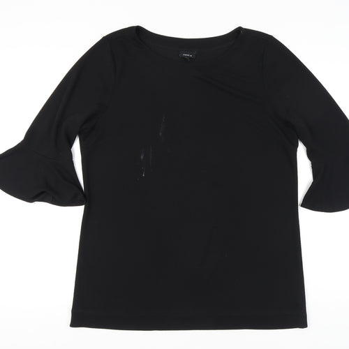 Next Women's Black 3/4 Sleeve Flared Blouse Size 16
