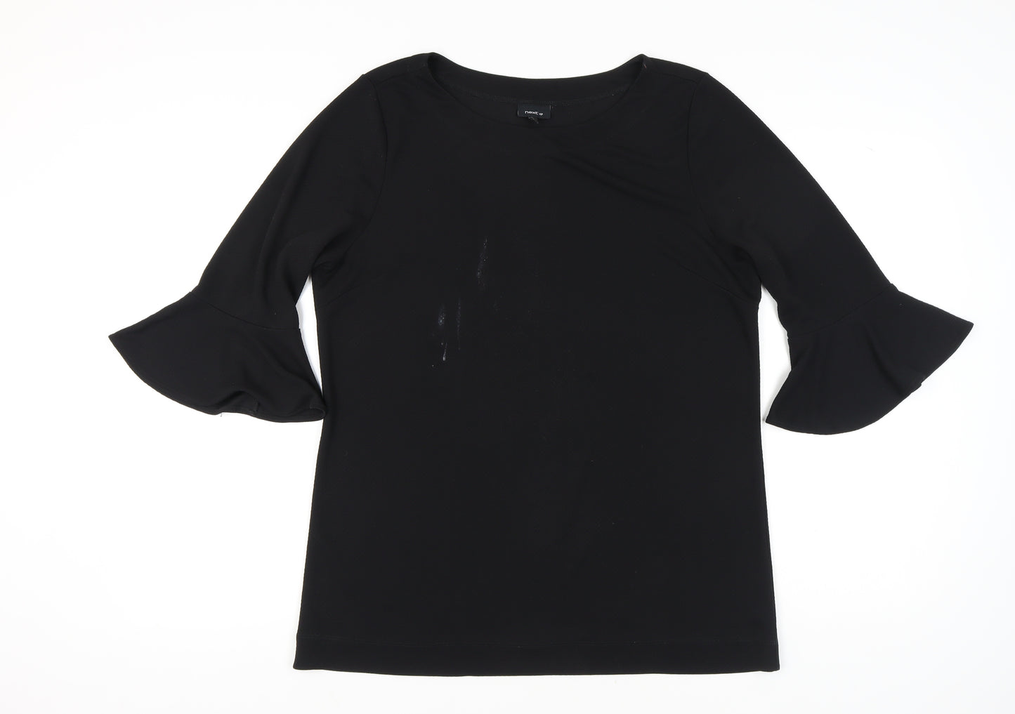 Next Women's Black 3/4 Sleeve Flared Blouse Size 16