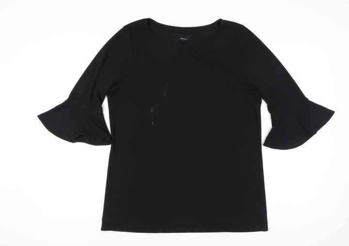 Next Women's Black 3/4 Sleeve Flared Blouse Size 16