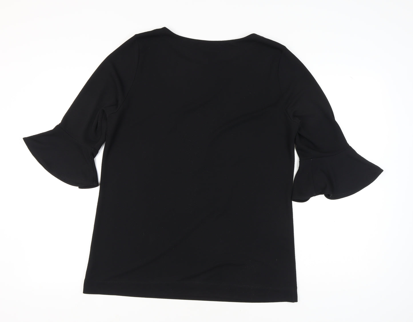 Next Women's Black 3/4 Sleeve Flared Blouse Size 16