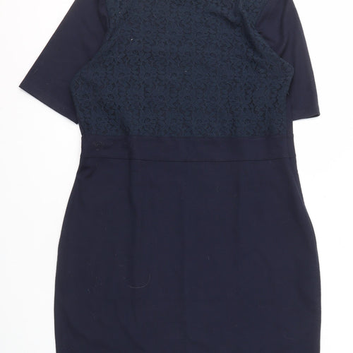 Soyaconcept Women Blue Sheath Dress, 2XL, Classic Style