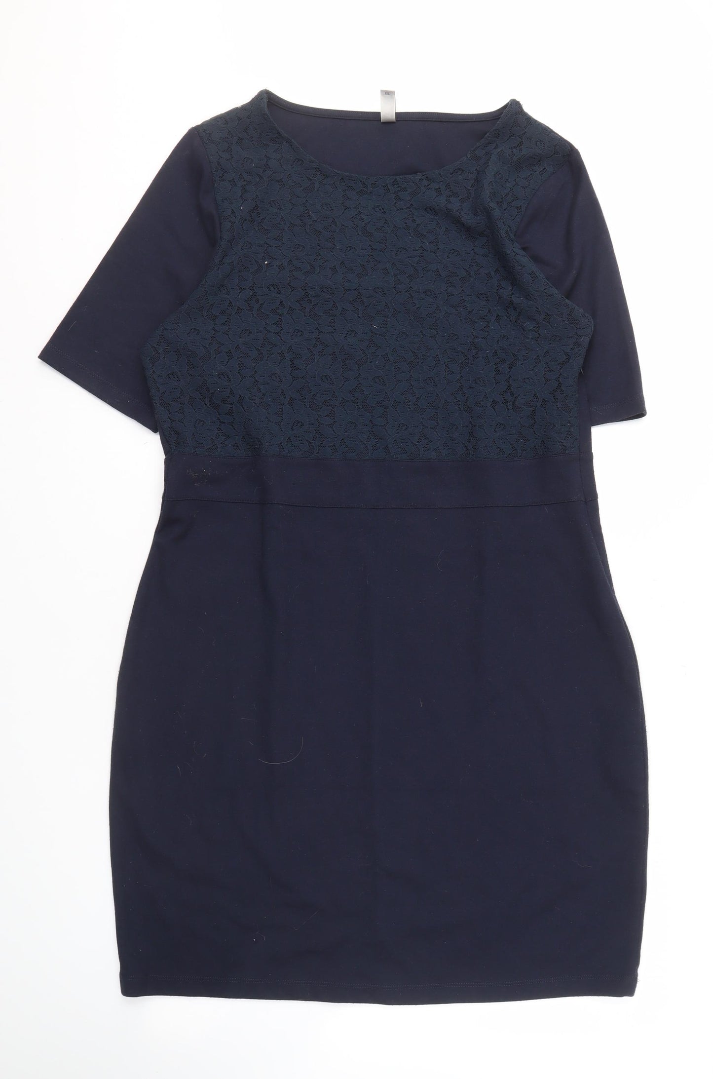 Soyaconcept Women Blue Sheath Dress, 2XL, Classic Style