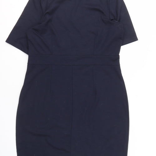 Soyaconcept Women Blue Sheath Dress, 2XL, Classic Style