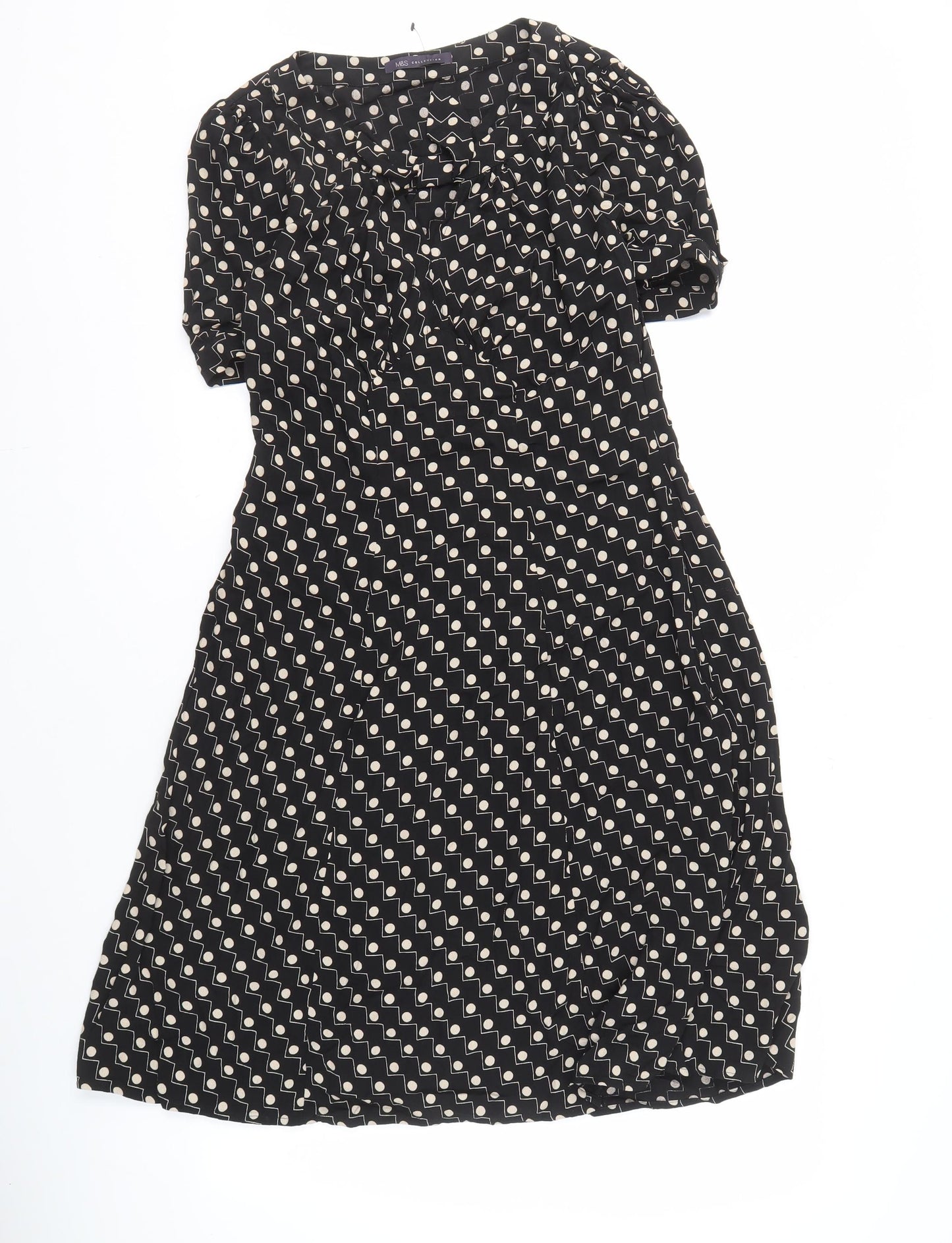 Marks and Spencer Black Geometric Women's Dress 10