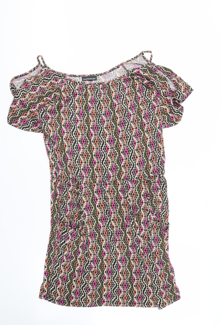 Warehouse Women's Multicoloured Shift Mini Dress, Size 14