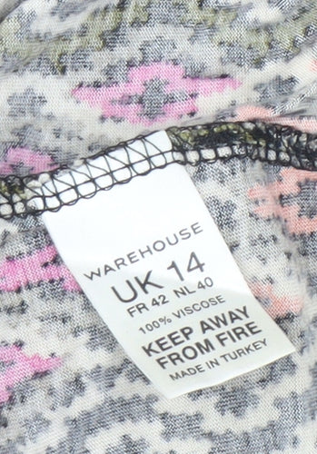 Warehouse Women's Multicoloured Shift Mini Dress, Size 14