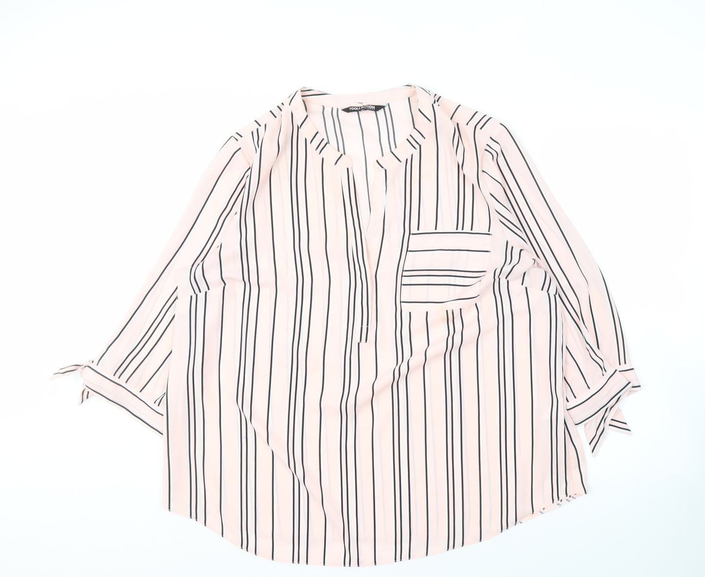 Debenhams Women's Pink Striped Long Sleeve Top Size 20