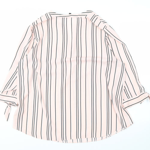 Debenhams Women's Pink Striped Long Sleeve Top Size 20