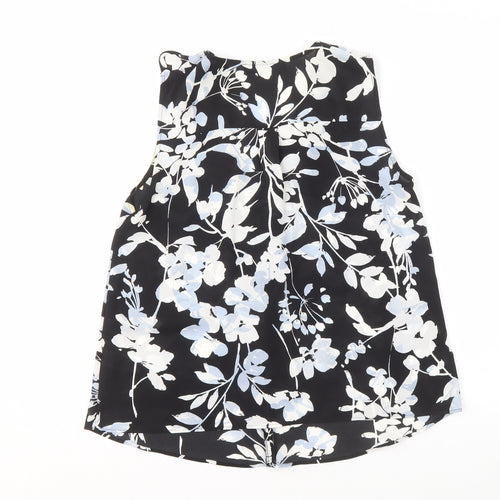 Marks and Spencer Women's Black Floral Blouse V-Neck Size 8