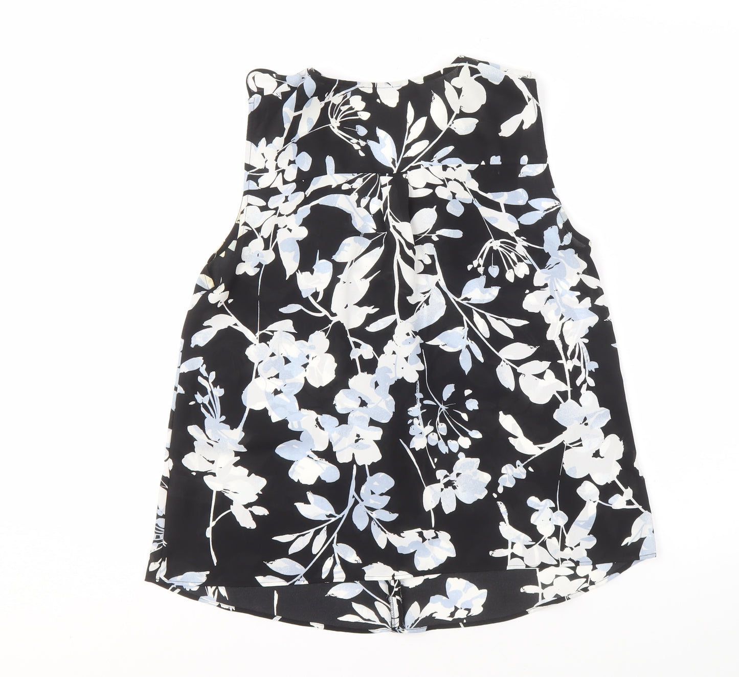 Marks and Spencer Women's Black Floral Blouse V-Neck Size 8