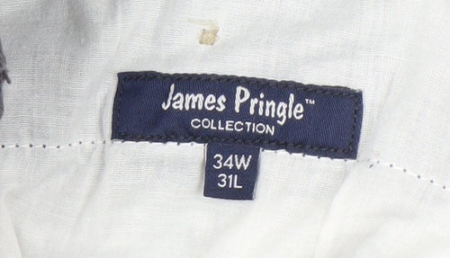 James Pringle Men's Black Trousers 34W 31L Cotton