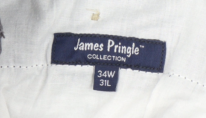 James Pringle Men's Black Trousers 34W 31L Cotton