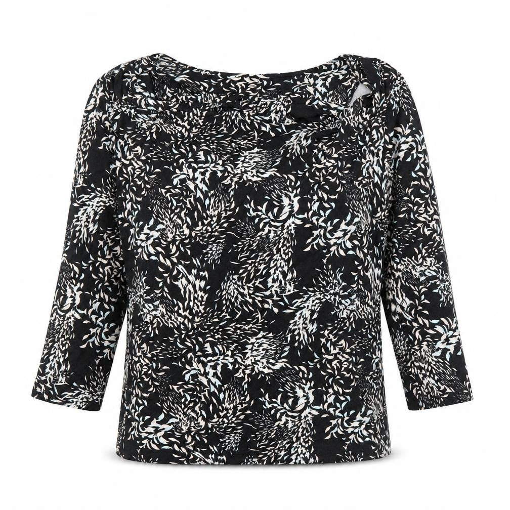 Front view of RJR.John Rocha Women's Black Floral Top, size 18