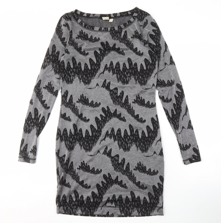French Connection Women's Grey Black Shift Dress Size 12